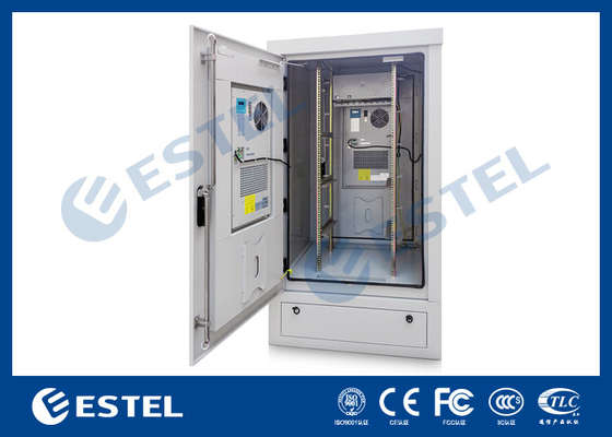 IP55 19'' Galvanized Steel Outdoor Equipment Rack Cabinet With Cooling System / PDU