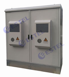 Rainproof Two Compartment Base Station Cabinet Aircon Cooling IP55 For Commmunication Equipment