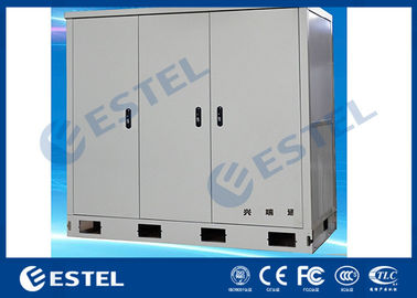 Three Bays Outdoor Telecom Cabinet Stainless Steel With Three Front Doors