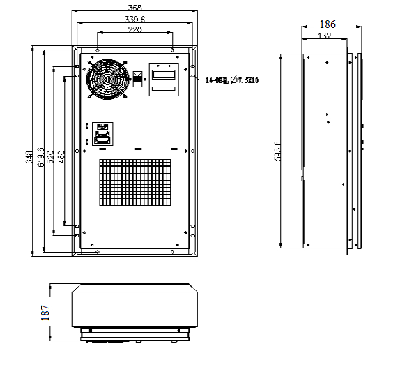 IP55 600W Galvanized Steel Type Air Conditioner, DC Task Air