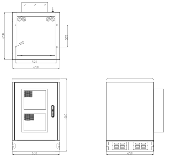 IP65 16U Outdoor Server Rack Galvanized Steel Single Wall Enclosure