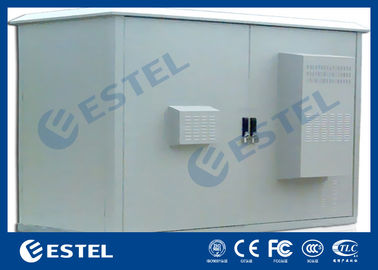 Two Compartment Cooler Outdoor Communication Cabinets Assembled Structure IP55