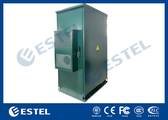 Single Wall Insulation Telecom Cabinet With 2000W Air Conditioner And Fan Green Color