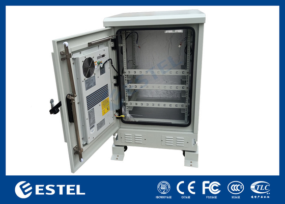 19inch 15U Outdoor Telecom Cabinet With AC , Four Wheels Weatherproof Data Cabinet