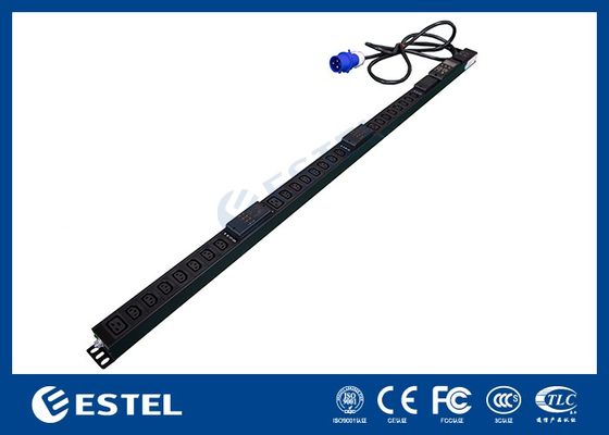 Black 200 - 240VAC 32A Vertical PDU with C13 / C19 Outlets for Power Distribution