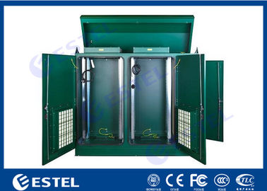 Stainless Steel IP65 Outdoor Rack Cabinet Dual Bay Integrated With Intelligent Thermal Management