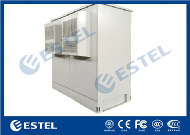 Two Bay Structure Outdoor Telecom Cabinet Galvanized Steel PEF Heat Insulation