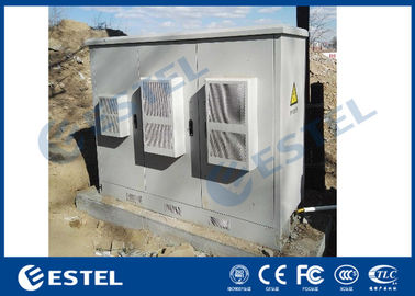 Air Conditioner Cooling System Outdoor Telecom Cabinet Including Battery Layers / Rack Rails