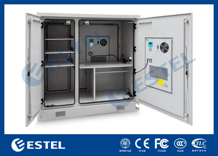 Two Bays Outdoor Telecom Cabinet Equipment Anti Corrosion Powder Coating