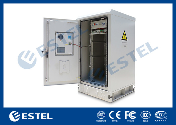 19 inch Galvanized Steel Outdoor Base Station Cabinet Outdoor Telecom Cabinet With DC48V