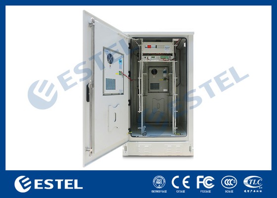 19 inch Galvanized Steel Outdoor Base Station Cabinet Outdoor Telecom Cabinet With DC48V