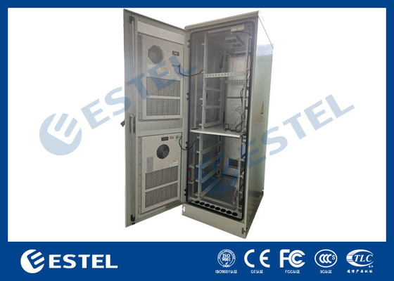 42U IP55 Anti Corrosion Outdoor Equipment Cabinet With Upper And Lower Compartment