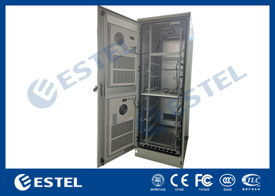 42U IP55 Anti Corrosion Outdoor Equipment Cabinet With Upper And Lower Compartment