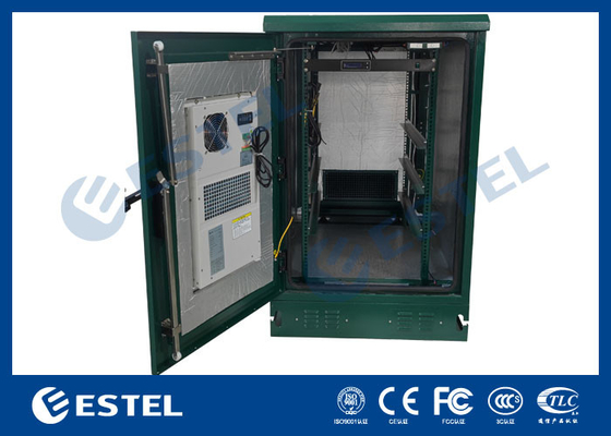 19'' Green Color Telecom Cabinet With 500W Air Conditioner And Fan