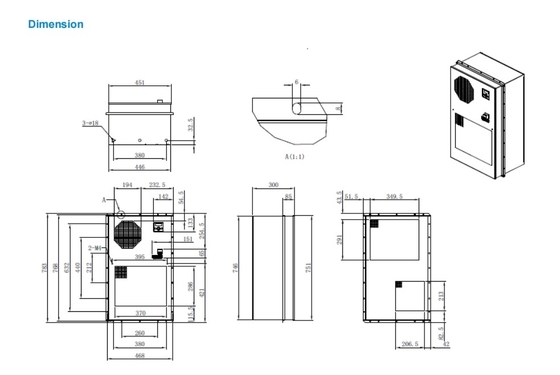 850m3/H Air Flow Outdoor Cabinet Air Conditioner IP55 Protection Environmental Friendly