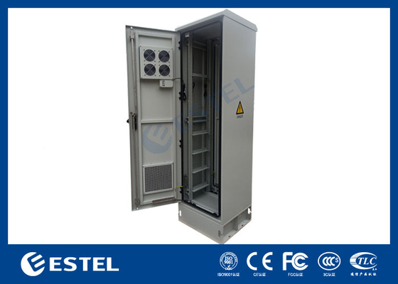 42U Outdoor Communication Cabinet 19 Inch Telecom Cabinet With Fan Double Door IP55