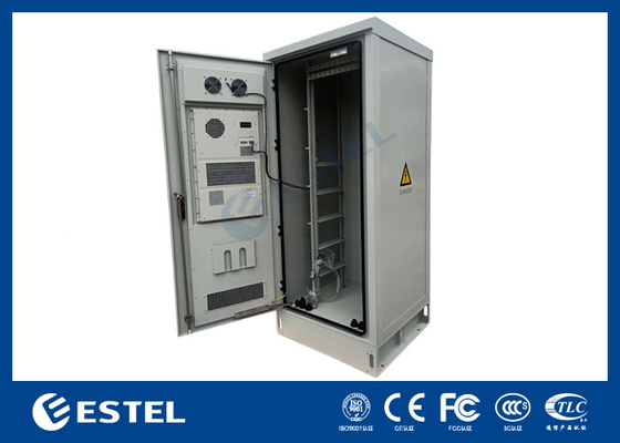 Double Wall Floor Mounted Outdoor Electrical Enclosures Cabinets With Air Conditioner And Fan 42U