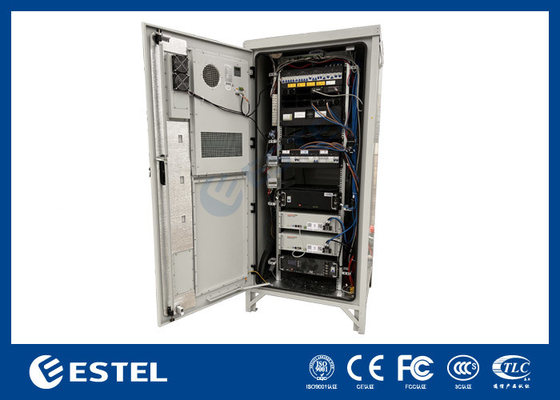 Galvanized Steel Hybrid Telecom Power System 48VDC 300A 40U Outdoor Telecom Cabinet With Air Conditioner