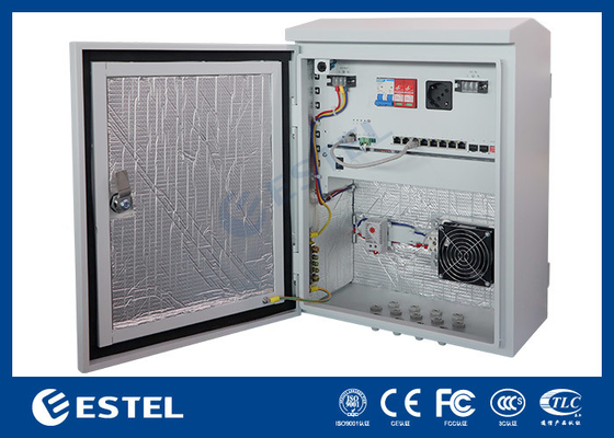 Small Size Power Supply Enclosure With Heater , Pole Mounted Network Switch Box Model ERU0101