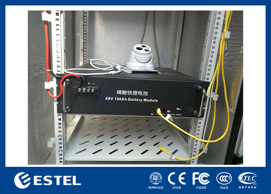 Double Wall Floor Mounted Battery Cabinets With Monitorying Unit And PDU