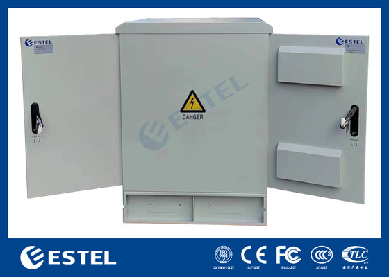 20U Double Door Outdoor Power Cabinet With Auxiliary Ventilation Enclosure