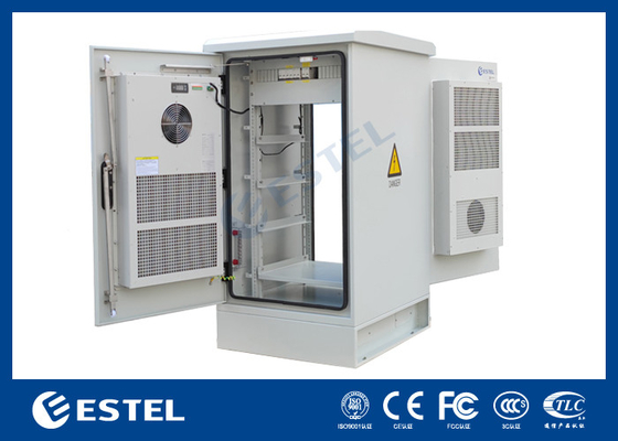 22U Outdoor Telecom Enclosure Weatherproof Electronics Cabinet Customized Power Distribution Design