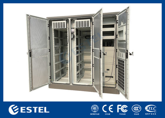 3 Bay Telecom Cabinet Double Layer Galvanized Steel Air Conditioner Cooling System