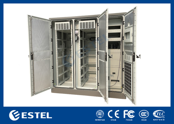 3 Bay Telecom Cabinet Double-Layer Galvanized Steel With Insulation Air Conditioner Cooling System