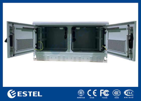 Two Compartment Weatherproof Outdoor Cabinet For Telecom Equipment With High Anti-Corrosion Performance And IP55 Protection