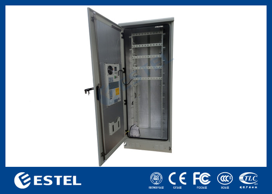 40U Outdoor Telecom Cabinet With Air Conditioner Cooling Stainless Steel Screws And Nuts For Enhanced Corrosion Resistance