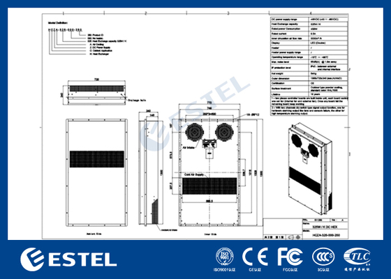 48VDC 325W/K Enclosure Heat Exchanger with RS485 MODBUS RTU Communication
