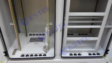 Two Bay 30U Base Station Cabinet  Integrated Temperature Control Double Layer