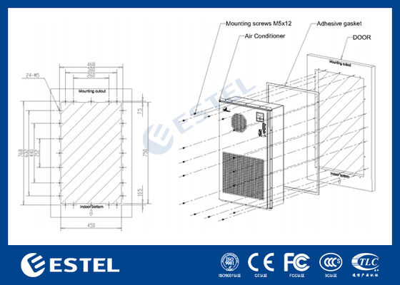 Cabinet Air Conditioner AC110V 60Hz 600W Cooling Capacity Ideal for Harsh Environments with Remote Monitoring