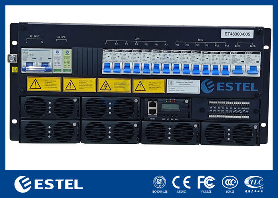 Telecom Rectifier System providing RS485 internet port dry contacts and remote monitoring capabilities for network management and control