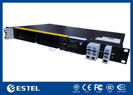 1U Rack-Mount Integrated DC Power System with Dual Rectifier Slots Monitoring Unit RS485 LAN Interface