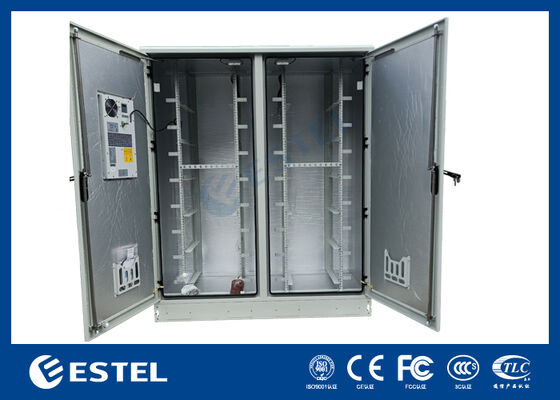 IP65 42U Dual-Compartment Outdoor Electrical Cabinet – RAL7035, 1.5mm Galvanized Steel & SUS316 Stainless Steel Construction for Enhanced Durability and Protection