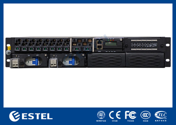 ET48100P5E22 Rack Mounted DC Power Distribution System for Telecom Networks with 8 Feeder Outputs 2 Battery Inputs and Integrated Monitoring