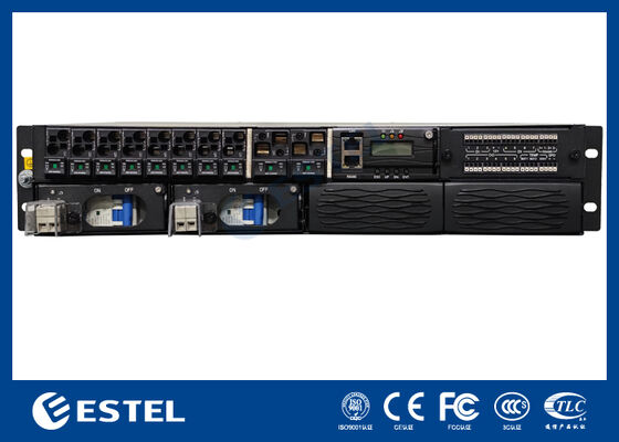 ET48100P5E22 Rack Mounted DC Power Distribution System for Telecom Networks with 8 Feeder Outputs 2 Battery Inputs and Integrated Monitoring