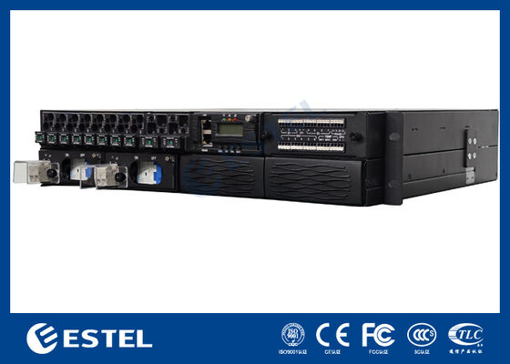 ET48100P5E22 Rack Mounted DC Power Distribution System for Telecom Networks with 8 Feeder Outputs 2 Battery Inputs and Integrated Monitoring
