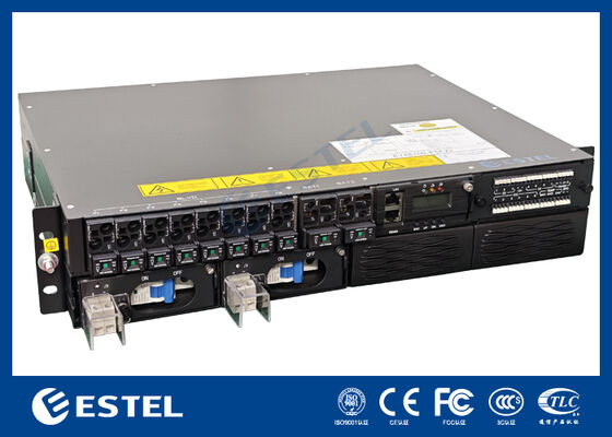 ET48100P5E22 Rack Mounted DC Power Distribution System for Telecom Networks with 8 Feeder Outputs 2 Battery Inputs and Integrated Monitoring