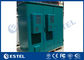 IP55 Outdoor Triple Bay Racking Enclosure / Green Color Three Doors Air Conditioner Cooling Cabinet