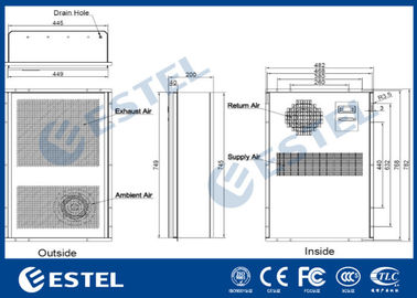 Energy Saving Outdoor Cabinet Air Conditioner Embeded 48VDC R134A Refrigerant