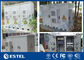 IP55 Triple Bay Outdoor Telecom Enclosure Three Front Doors Fans Cooling Cabinet