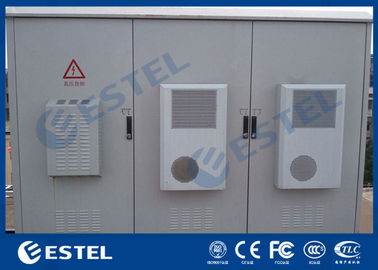 IP55 Outdoor Power Cabinet Three Bay Telecommunications Shelter With Air Conditioner Cooling