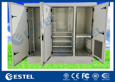 Galvanized Steel Three Bay Telecom Shelter Outdoor Power Cabinet